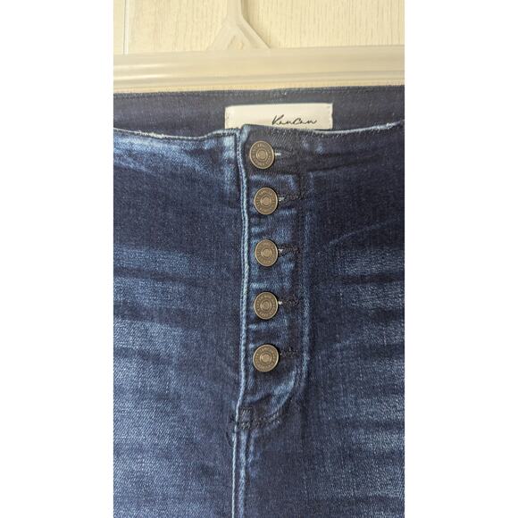 Kancan Curvy Sophia High Rise skinny button fly blue jeans distressed size 3XL - Picture 8 of 11